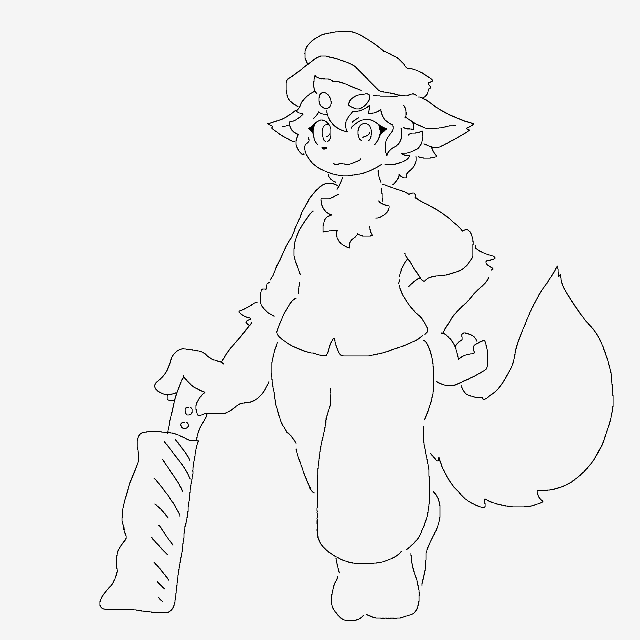 武器にもたれ掛かってポーズするプレイヤー