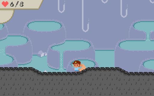 ゲーム画面 洞窟のマップと背景